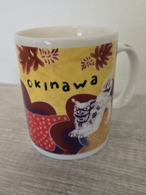 Vintage Starbucks Okinawa City Japan 2003 Mug 4" Shisa Guardian Lion